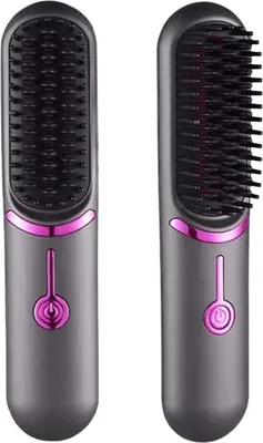 Produktbild von 2-in-1 Glättbürste mit Keramikplatten – Haarglätter & Bürste, schnell & schonend für alle Haartypen