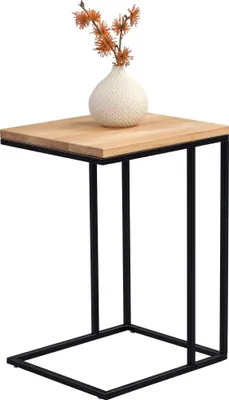 Produktbild von Beistelltisch Finn in braun - Wildeiche massiv, Metall - 38 x 43 x 62 cm
