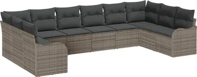 Immagine prodotto di Set divano da giardino vidaXL Grigio 344 x 177,5 x 85 cm in polyrattan