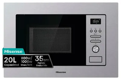 Productafbeelding van Hisense BIM320G41X, Inbouw, Combimagnetron, 20 liter, 800 watt, Ingebouwd display, Knopbediening, Draaiknoppen