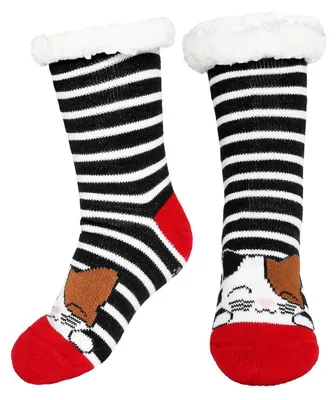 Produktbild von Stoppersocken Damen dick mit Anti Rutsch Sohle, warme Haussocken flauschig Thermo-Socken mit Innenfrottee, EU 36-41 Navy