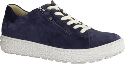 Produktbild von Hartjes Phil 162.1401 Damen Sneaker, Schnürer, Dunkelblau, Leder, H-Weite - Damenschuhe Bequeme Schnürschuhe, Blau, leder (velour-nappa)&nbsp