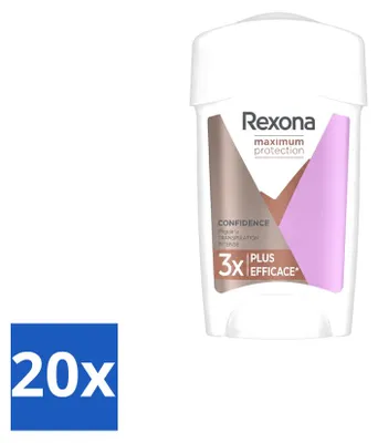 Productafbeelding van 20 x Rexona Women Maximum Protection Confidence Antitranspirant Stick 45 ml - Voordeelverpakking - 20 stuks