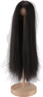Obrázek produktu pro Panenka perck, simulovaná skalpová panenka, dlouhý rovný perck, DIY 1/4 vysokoteplotního hedvábí pro sbírku (BLACK)