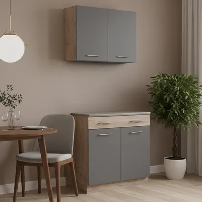 Immagine prodotto di Garessio - Cucina, Nero Antracite, un Cassetto, Elettrodomestici non inclusi