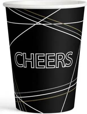 Produktbild von 8 elegante Cheers Pappbecher 250ml