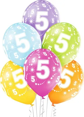 Produktbild von Luftballon Ø30cm Geburtstag #5 | 6 Stk. Bunt