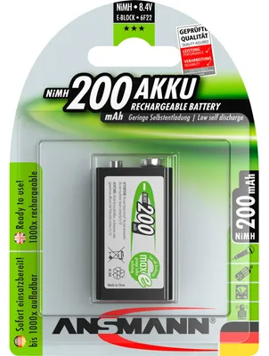 Productafbeelding van Ansmann 5035342 1 Ansmann maxE NiMH-accu, 9V-blok, 200 mAh. 5035342