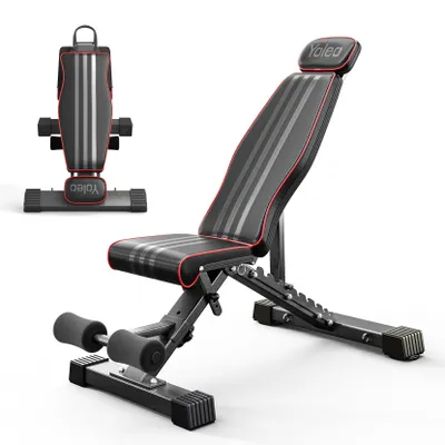 Image de Banc d'entraînement réglable - Banc de musculation, capacité de charge de 300 kg et 16 positions - Acier noir