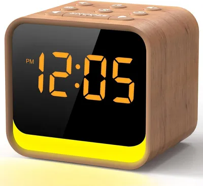 Produktbild von Radiowecker mit FM Radio, Weißrauschen, 9 Alarmtönen, Snooze, 7 Farben Nachtlicht, Dimmbares Display, Sleep Timer für Schlafzimmer