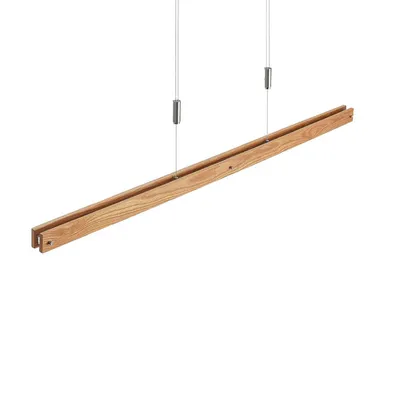 Produktbild von Lindby Alimara LED-Holz-Hängeleuchte, Holz, Länge 138 cm