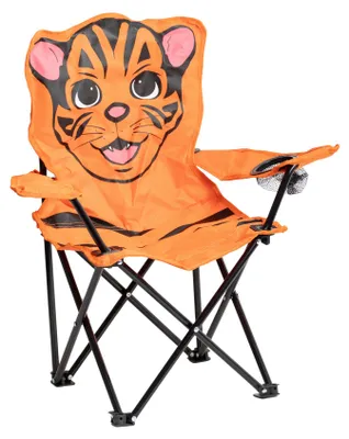 Produktbild von Linder Exclusiv Campingstuhl für Kinder Klappstuhl Gartenstuhl Kind Klappsessel Kinderklappstuhl Tiger
