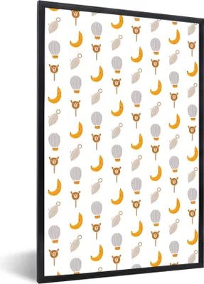 Produktbild von MuchoWow® MuchoWow® Gerahmtes Poster Illustrationen - Pastell - Muster 60x90 cm - Poster mit zchwarzem Bilderrahmen - Kunst