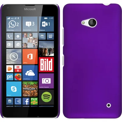 Produktbild von PhoneNatic Case kompatibel mit Microsoft Lumia 640 - Hülle lila gummiert Hard-case + 2 Schutzfolien