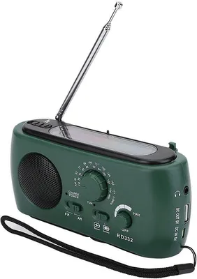 Immagine prodotto di Radio di emergenza solare con manovella e power bank - Avviso meteo AM/FM - Portatile - Torcia con 3 LED - Luce di emergenza