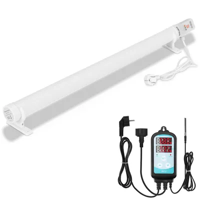 Image de TolleTour Chauffage de serre 180W Avec régulateur de température numérique 3000W Chauffage électrique à tige blanc pour serres Installation flexible