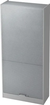 Produktbild von bümö Rollladenschrank office - 5 Ordnerhöhen - Griff: Chromgriff (Metall), Nachbildung: Grau/Silber