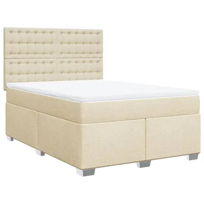 Produktbild von vidaXL Boxspringbett mit Matratze Creme 140x200 cm Stoff