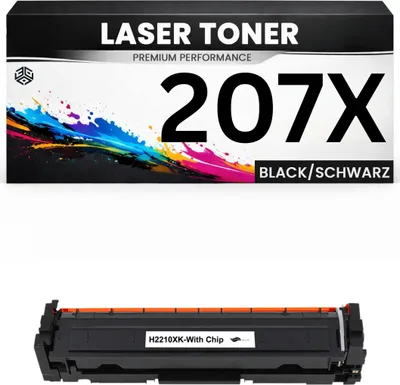 Produktbild von 2 x XXL Toner 207X für HP kompatibel Schwarz W2210X Tonerkartusche wie Original für HP Color LaserJet Pro M255dw, M282, 283fdw