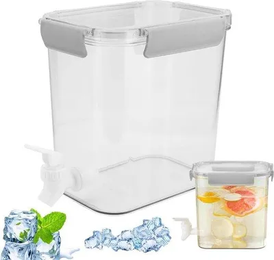 Produktbild von Famanu Getränkespender 3,5 L mit Zapfhahn - Cocktailbehälter für Eistee und Limonade