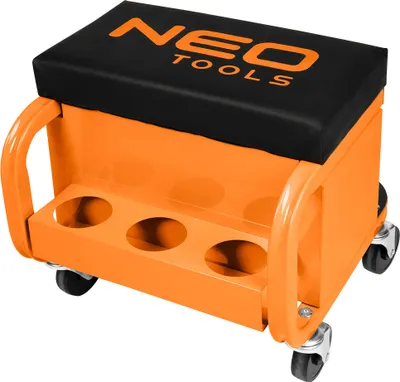 Immagine prodotto di NEO TOOLS sgabello da officina con ripiano 38 x 39 x 37 cm con rotelle Carrello da officina Carrello porta attrezzi Sedile con rotelle da officina