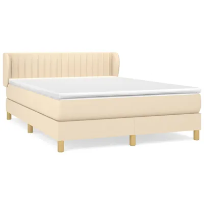 Produktbild von vidaXL Boxspringbett mit Matratze Creme 140x200 cm Stoff