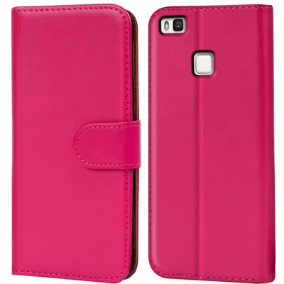 Produktbild von Conie Klapp Tasche für Huawei P9 Lite Kartenfach Rundumschutz Hülle in Pink