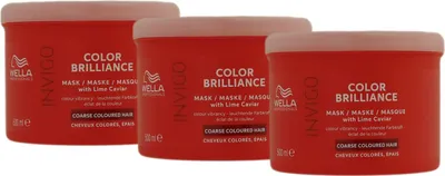 Produktbild von Wella Invigo Color Brilliance Coarse 3 x 500 ml Maske für kräftiges coloriertes Haar Set