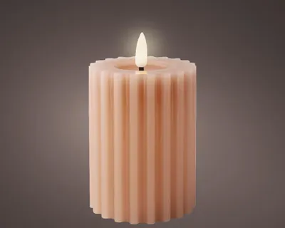 Immagine prodotto di Kaemingk Candela decorativa in cera paraffina Candela di Natale Candela dell'Avvento Albero di Natale Fiocco di Neve LED 7,5x12,3 cm HOMLA