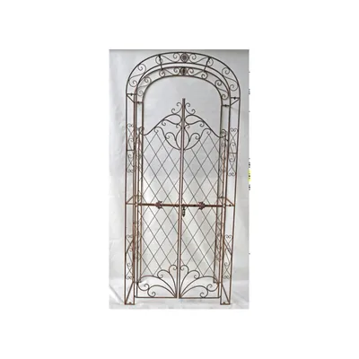 Produktbild von CLP Eisen Rosenbogen Melissa Mit Tor / Tür I Rankbogen Im Landhaus-Stil I Doppeltor Höhe 150 cm I Maße gesamt: B 120 cm, H 220 cm, T 40 cm weiß