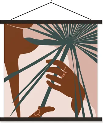 Produktbild von MuchoWow® Textilposter Sommer - Pflanze - Rosa 120x120 cm mit schwarzem Rahmen - Aufhängungsset