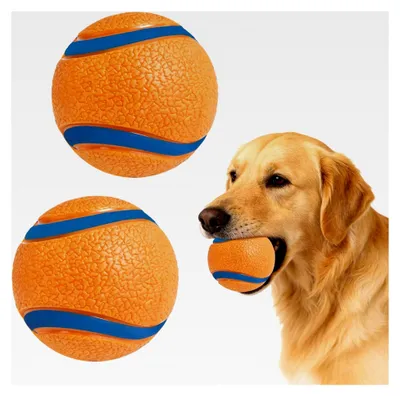 Produktbild von 2 Stück Interaktiver Hundeball, Hundespielzeug Ball, Unzerstörbarer Hundeball für Aggressive Kauer, geeignet für Kleine, Mittelgroße und Große Hunde sowie Welpen
