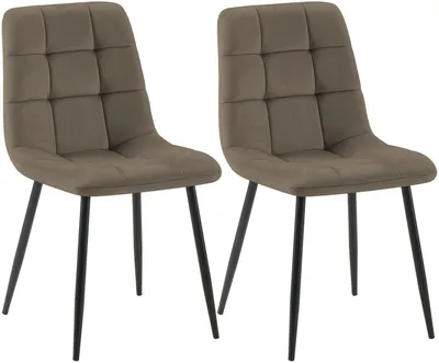 Produktbild von CLP 2er Set Esszimmerstuhl Tilde gepolstert mit Rückenlehne bis 150 kg belastbar taupe Material Samt, KI-generiertes Bild