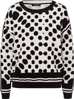 Produktbild von TUZZI Damen Strickpullover 35188-34, 35188-36, 35188-38, 35188-40, 35188-42, 35188-44, 35188-46, 35188-48 TUZ-W51-422057554 schwarz/ecru 44