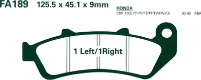 Produktbild von Hi-Q Bremsbeläge Organisch FA189 125,5x45,1x9mm für Off-Road