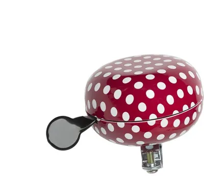 Produktbild von Fahrradglocke Dingdong 80 mm Punkte Rot/Weiß