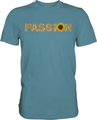 Produktbild von Passion Sonnenblumen T-Shirt Leidenschaft Gärtner Geschenk Garten – Stone Blue / XL