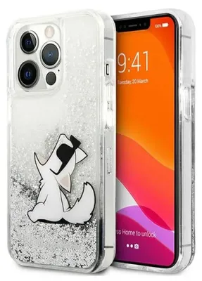 Produktbild von Karl Lagerfeld Klhcp13Xgcfs Iphone 13 Pro Max 6,7 Srebrny/Silver Hardcase Liquid Glitter Choupette Fun