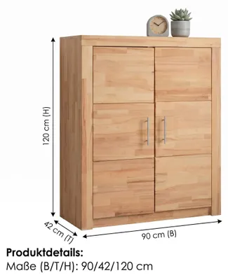 Produktbild von Aktenschrank 90x42x120 Büroschrank Kernbuche teilmassiv #2684