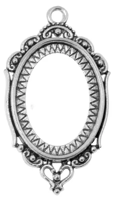 10 Anhänger m. Cabochon-Fassung silber