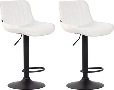 Produktbild von 2er Set Barhocker Lentini Kunstleder schwarz weiß