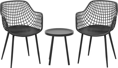 Outsunny 3-teiliges Rattan Gartenmöbel-Set – 2 Stühle + Tisch, Mit Kissen – Für Balkon, Terrasse (grün)