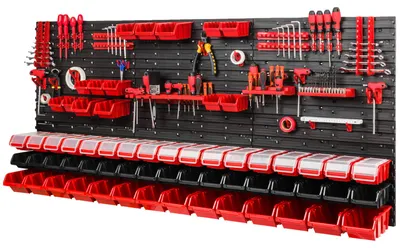 Produktbild von PAFEN Werkzeugwand – 1728 x 780 mm, Wandregal Werkstattregal, MIX70A Schwarz