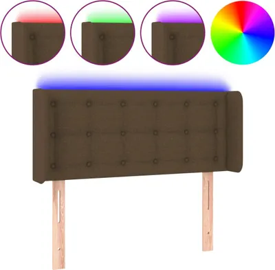 Produktbild von vidaXL LED Kopfteil Dunkelbraun 93x16x78/88 cm Stoff