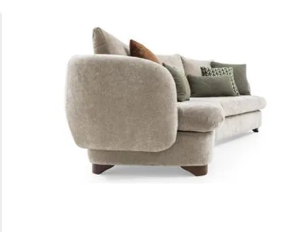 Immagine prodotto di Divano 3 posti Imbottito Divano Grigio Tessile Seduta Design Tessuto Divano Moderno Nuovo