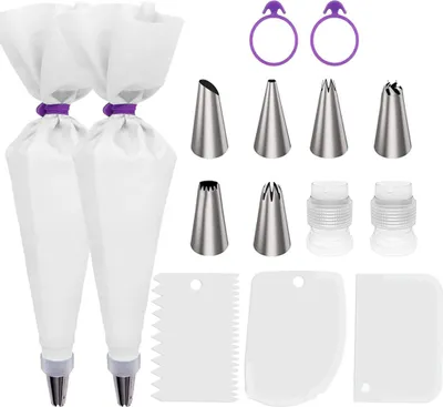Produktbild von Spritztüllen-Set, Mehrweg-Spritzbeutel, Adapter, Teigschaber