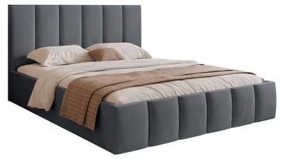 Produktbild von Selsey Sarafino - Polsterbett 160x200 cm, mit Bettkasten und Lattenrost, dunkelgrau