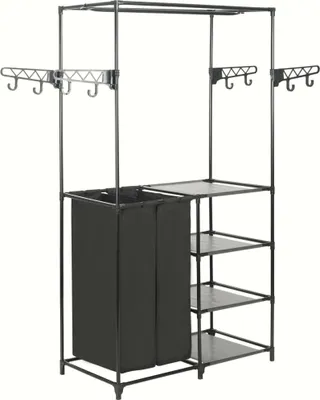 Zdjęcie produktu dla Stojak Na Ubrania, Stal I Włóknina, 87 X 44 X 158 Cm, Czarny Lumarko!