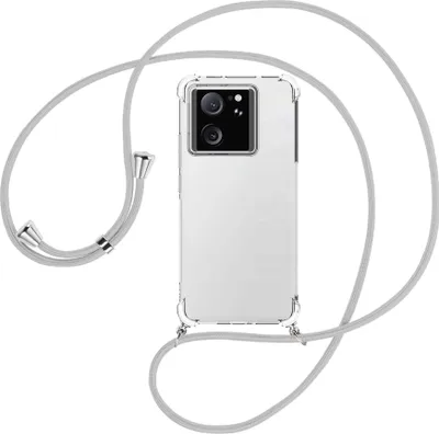 Produktbild von Handykette Backcover-Schutzhülle mit Band (Metall silberfarben) für Xiaomi 13T Pro (6.73'') - silbergrau