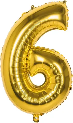 Produktbild von Folienballon Zahl 6 gold metallic 86cm